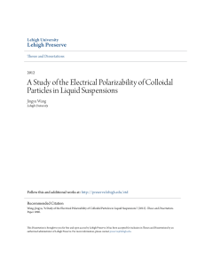 A Study of the Electrical Polarizability of Colloidal