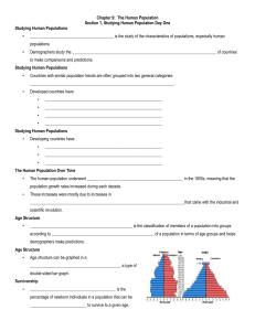 Chapter 9: The Human Population Section 1, Studying Human