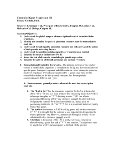 Control of Gene Expression 3 - Dr. Kordula