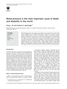 Blood pressure is the most important cause of death and disability in