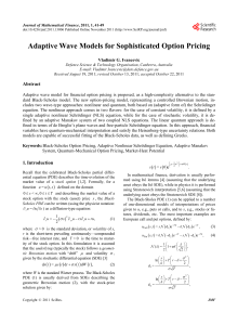 Adaptive Wave Models for Sophisticated Option Pricing