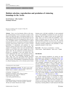 Habitat selection, reproduction and predation of wintering