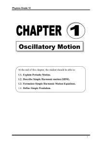 Oscillatory Motion