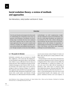 6 Social evolution theory: a review of methods and approaches