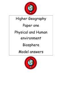 Biosphere model answers