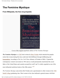 The Feminine Mystique - Wikipedia, the free encyclopedia