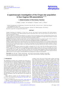 A spectroscopic investigation of the O