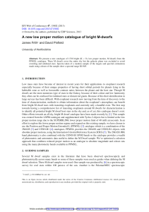 A new low proper motion catalogue of bright M