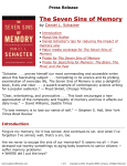 Press Release for The Seven Sins of Memory published