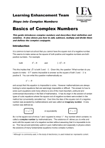Basics of complex numbers