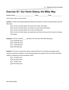 Exercise G1: Our Home Galaxy, the Milky Way