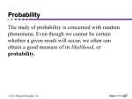 Properties of probability, equally likely outcomes