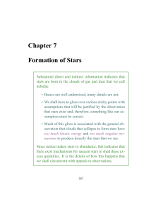 Chapter 7 Formation of Stars