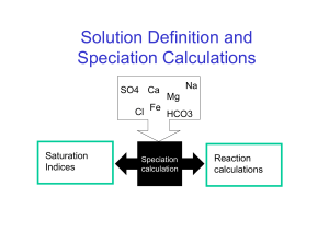 Solution Definition and Speciation Calculations
