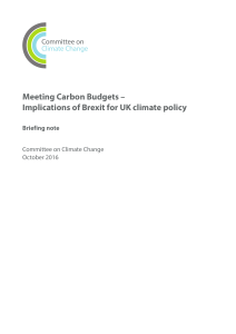 Meeting Carbon Budgets – Implications of Brexit for UK climate policy