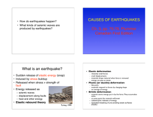 CAUSES OF EARTHQUAKES Ch. 3, pp. 75