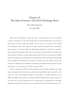Chapter 24 The Open Economy with Fixed Exchange Rates