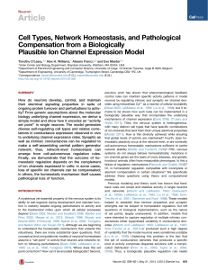 Cell Types, Network Homeostasis, and Pathological Compensation