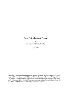 Fiscal Policy, Past and Present - University of California, Berkeley