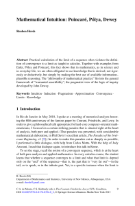 Mathematical Intuition: Poincaré, Pólya, Dewey
