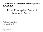 From Conceptual Model to Relational Model