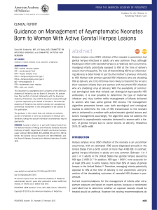 Guidance on Management of Asymptomatic Neonates