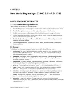 New World Beginnings, 33000 BC–AD 1769