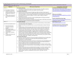 NC Adult Education Standards for ASE SS 4 World History and