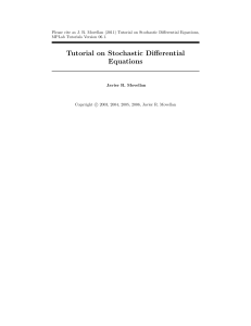 Tutorial on Stochastic Differential Equations