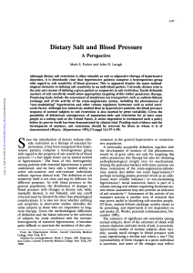 Dietary Salt and Blood Pressure