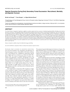 Species Dynamics During Early Secondary Forest Succession