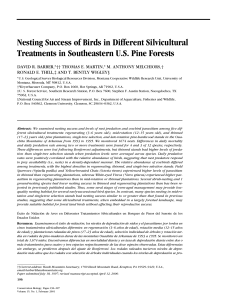 Nesting Success of Birds in Different Silvicultural Treatments in