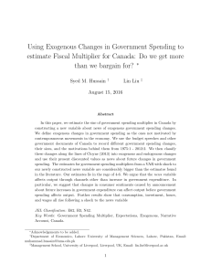 Using Exogenous Changes in Government Spending to estimate