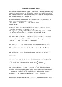 Solutions to Exercises on Page 39 #1. All prime numbers are odd