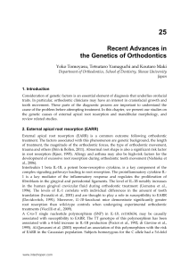 Recent Advances in the Genetics of Orthodontics
