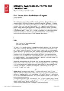 First Person Narrative Between Tongues - British Library