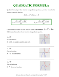 Quadratic Formula and the Number of Real Zeros