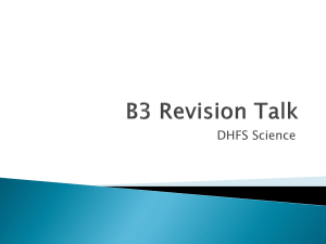 Science - B3 Revision