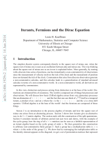 Iterants, Fermions and the Dirac Equation