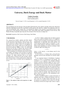 Universe, Dark Energy and Dark Matter