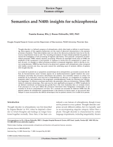 Semantics and N400: insights for schizophrenia