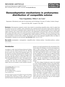 Osmoadaptation mechanisms in prokaryotes