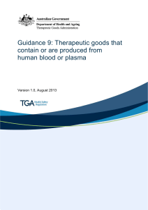 Guidance 9: Therapeutic goods that contain or are produced