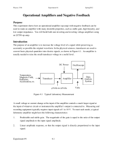 Operational Amplifiers and Negative Feedback