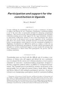 Participation and support for the constitution in Uganda