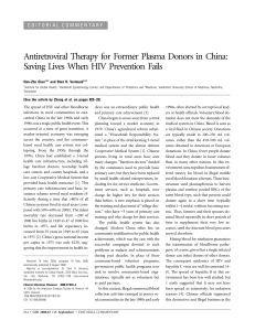 Antiretroviral Therapy for Former Plasma Donors in China: Saving