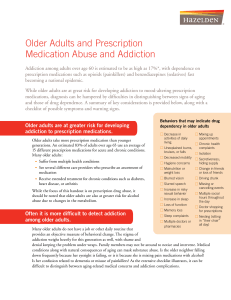 Older Adults and Prescription Medication Abuse and Addiction