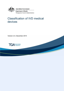 Classification of IVD medical devices