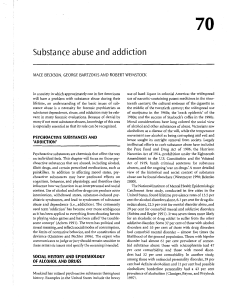 Substance abuse and addiction