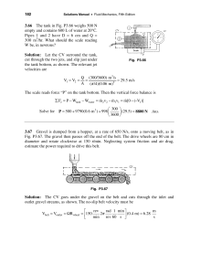 3.66 The tank in Fig. P3.66 weighs 500 N empty and contains 600 L